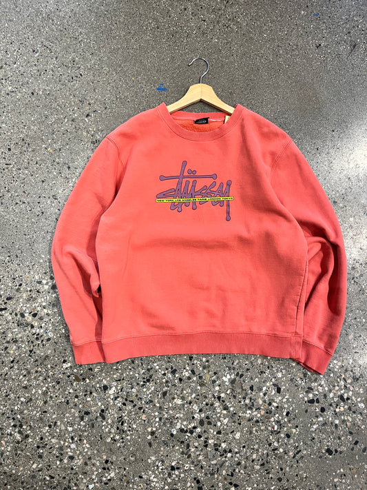 (L) Stussy Peach Crewneck