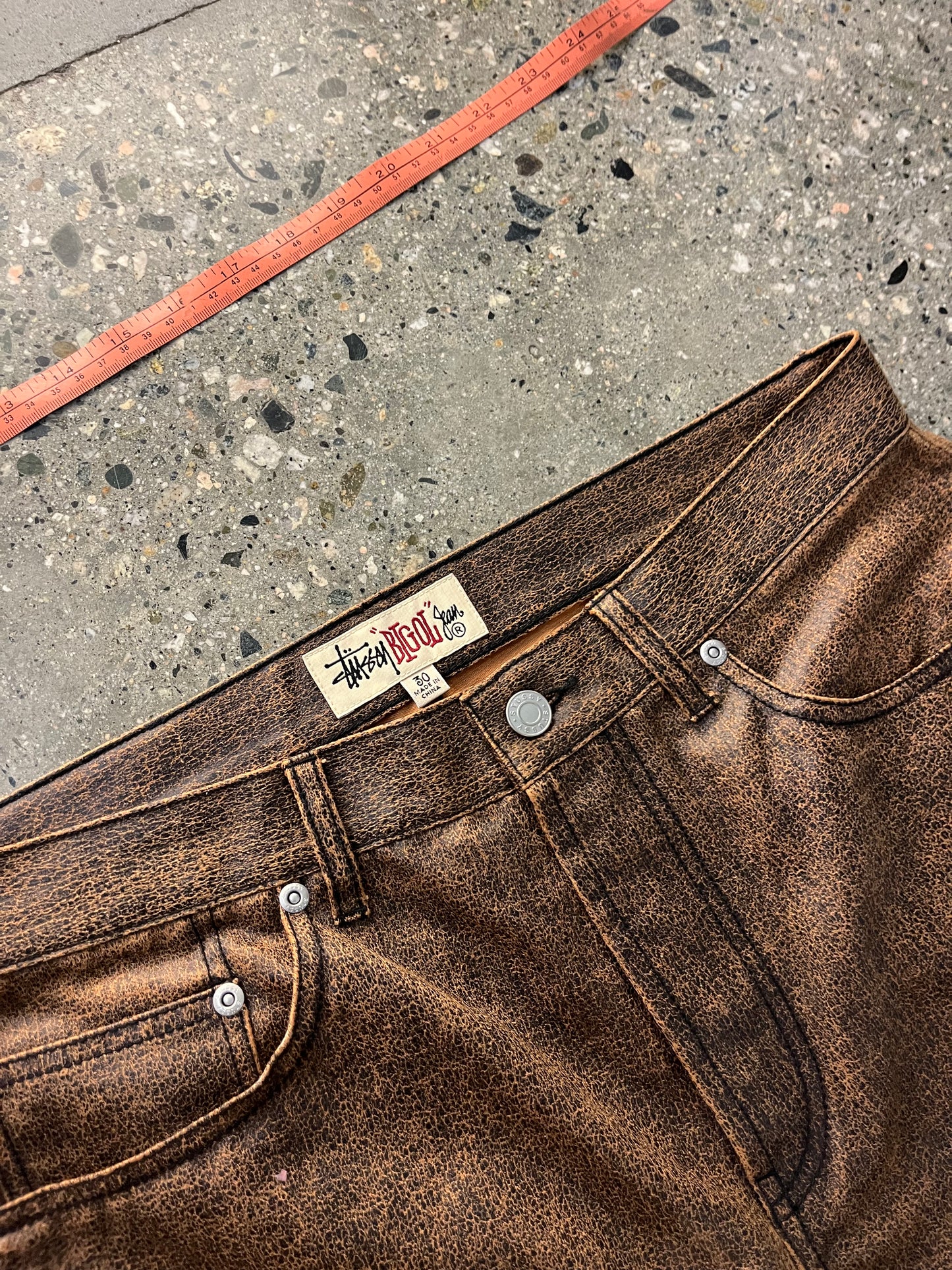 (W30”) Stüssy Big Ol Leather Pants