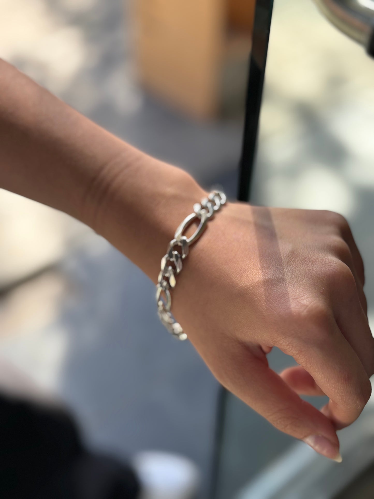 Italian .925 Silver Chainlink Figaro Bracelet