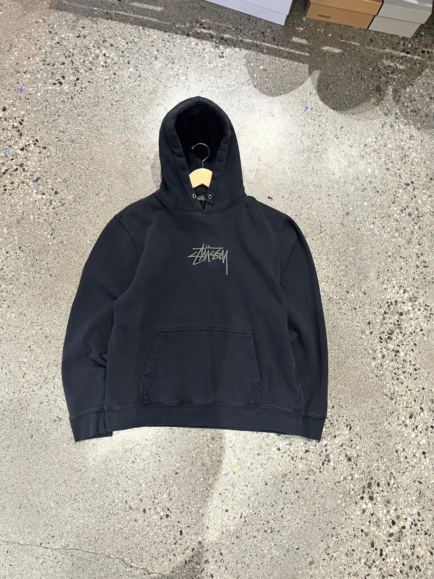 (L) Black Stussy Tonal Hoodie