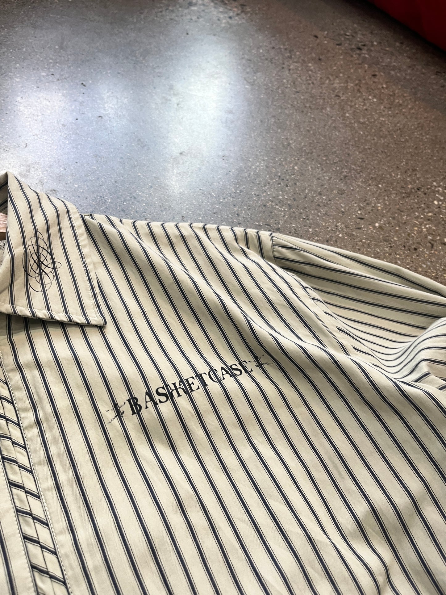 (M) Basketcase Gallery Striped Cropped Jacket