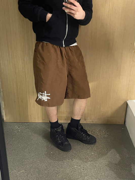 (XL) Stussy Brown Nylon Shorts