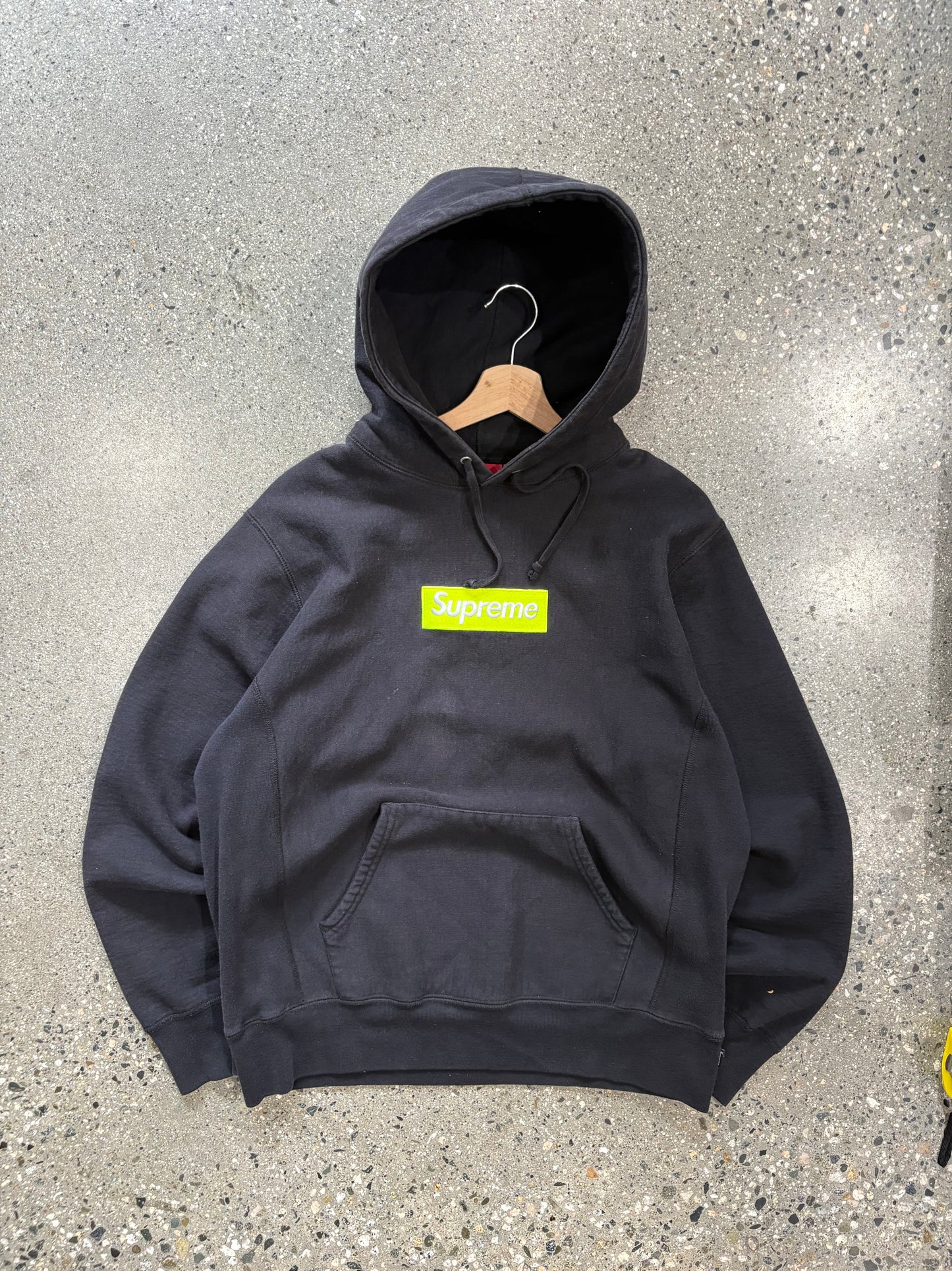 Supreme Black Green Box Logo FW17