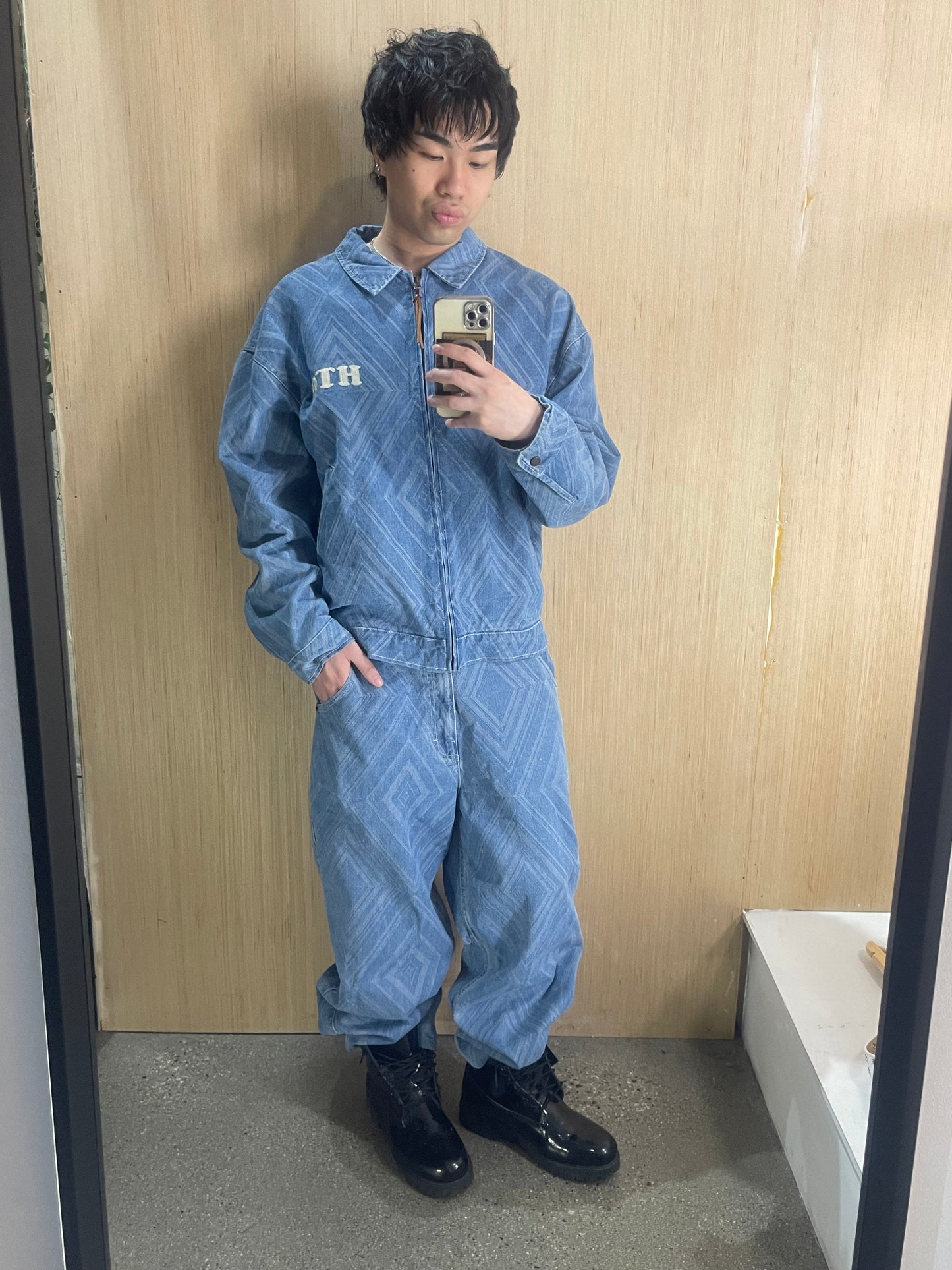 (L/XL)Honor the Gift Diamond Denim 2 Pc Set