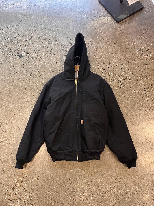 (S) Black Carhartt Hooded Jacket