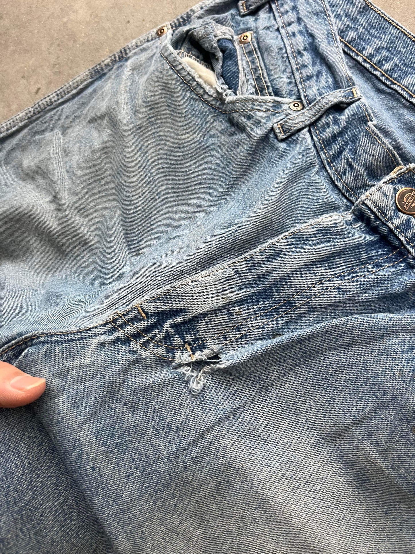 (32”) Distressed Light Wash Dickies Carpenter Jeans