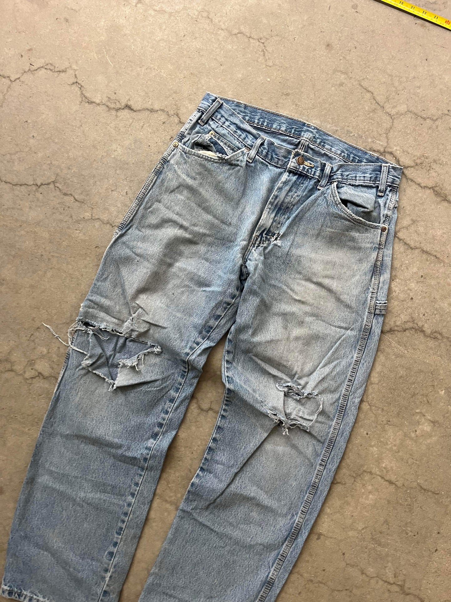 (32”) Distressed Light Wash Dickies Carpenter Jeans