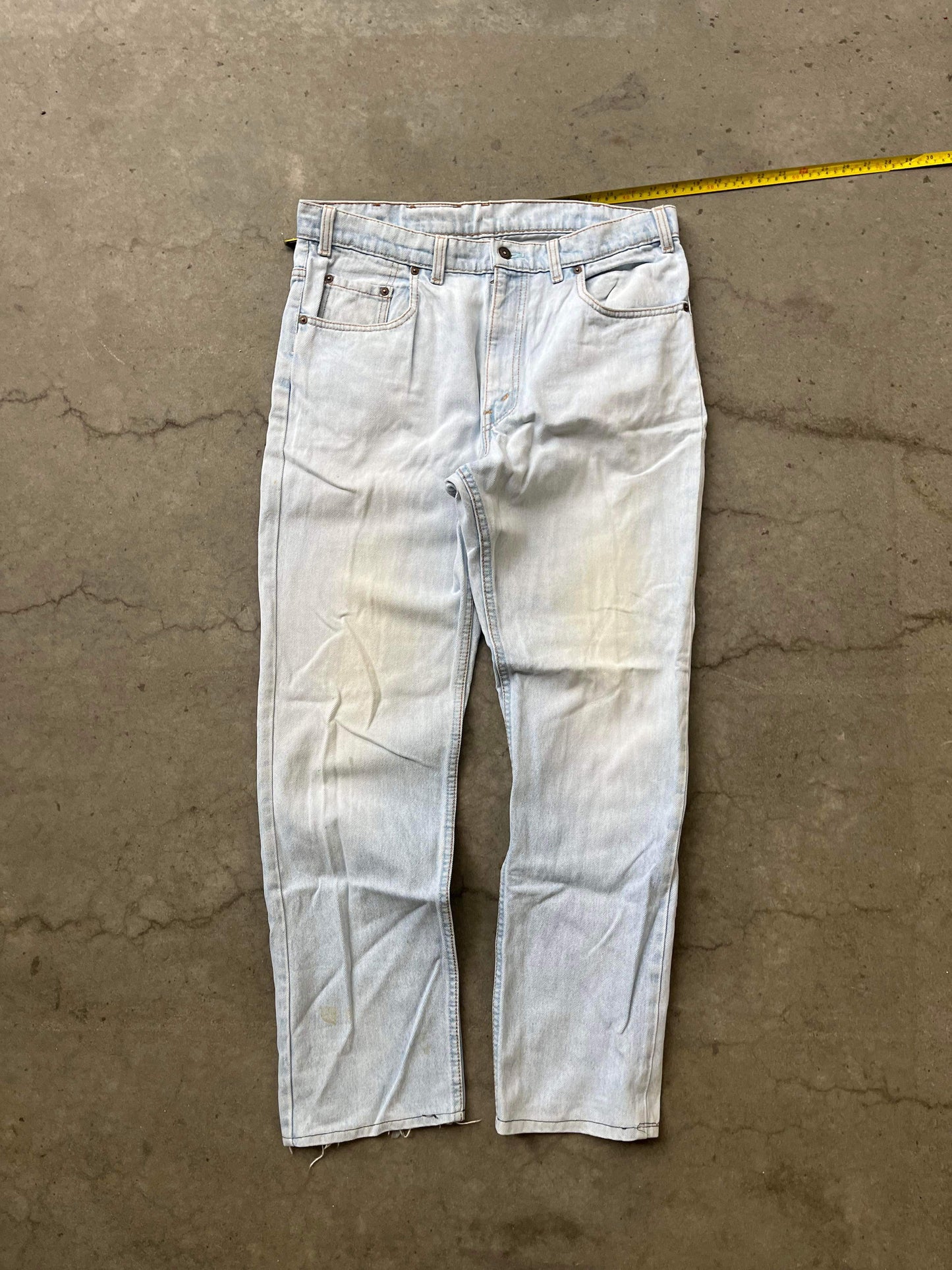(32”) 80’s Sunfaded Levis Orange Tabs Light Wash Denim