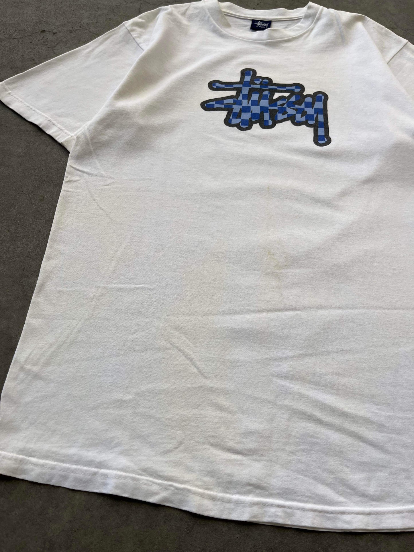 (L) 90’s Stussy Checkered Script