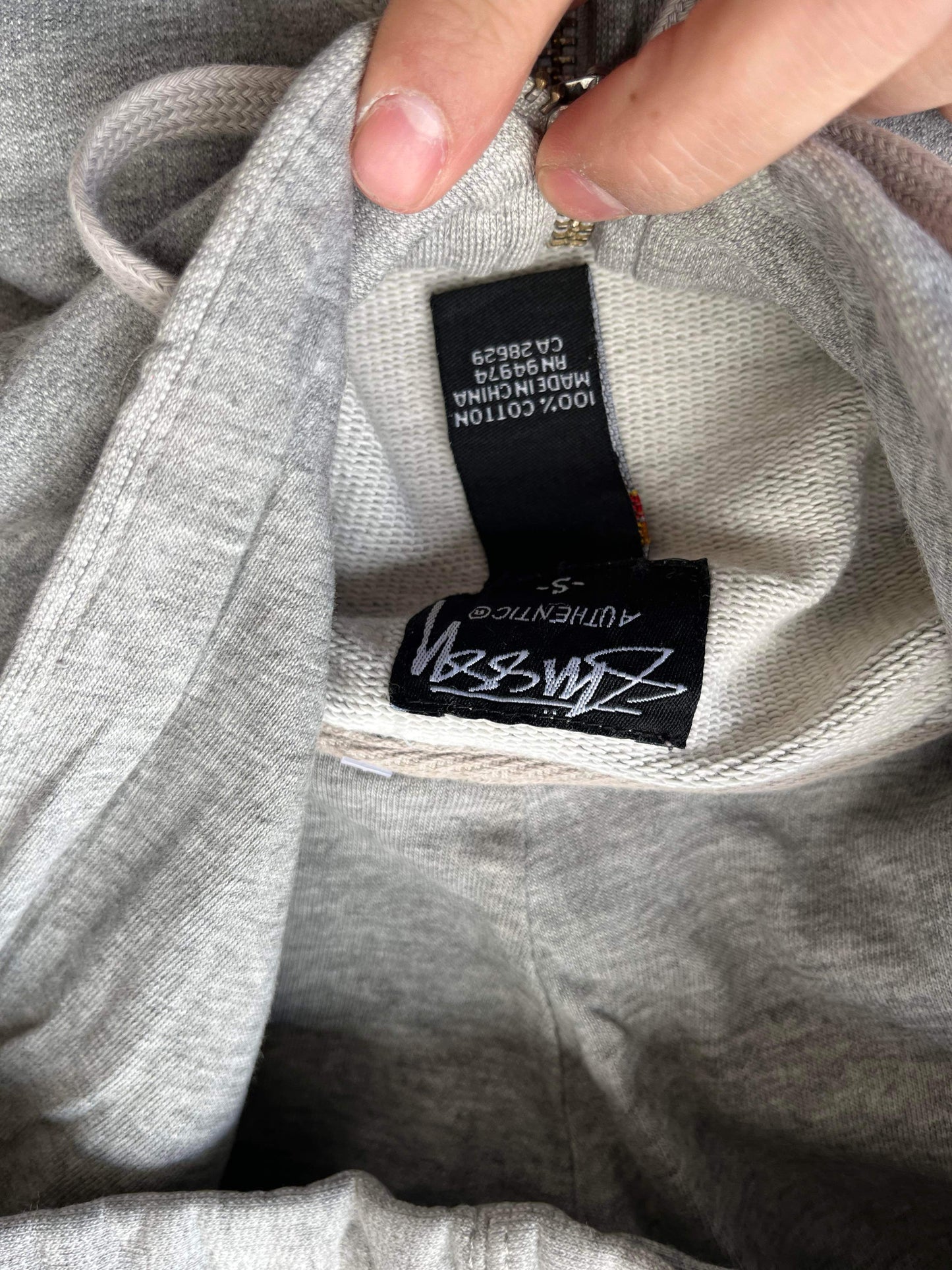 (S) Stussy Zip Up Grey Hoodie
