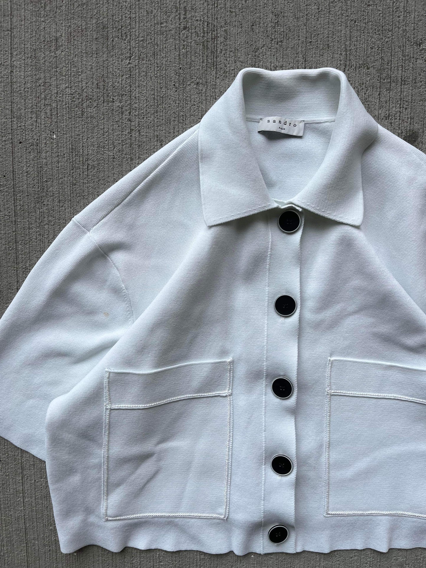 • (XS) Sandro Paris Cropped Button Up