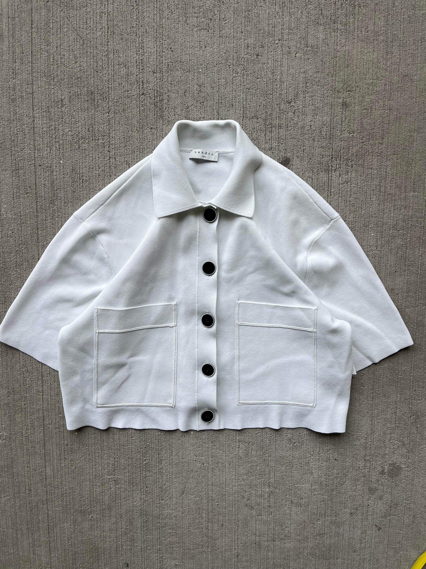 • (XS) Sandro Paris Cropped Button Up