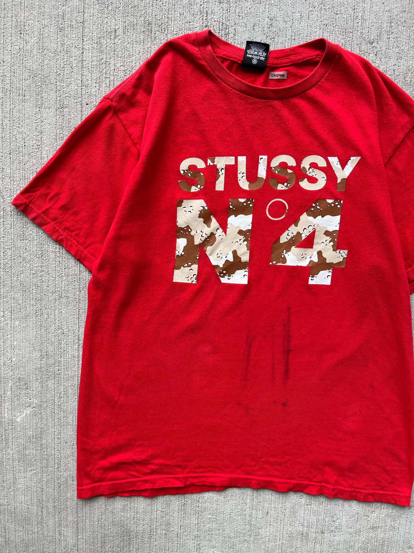 (M) Stussy Red n4 Camo Print Tee