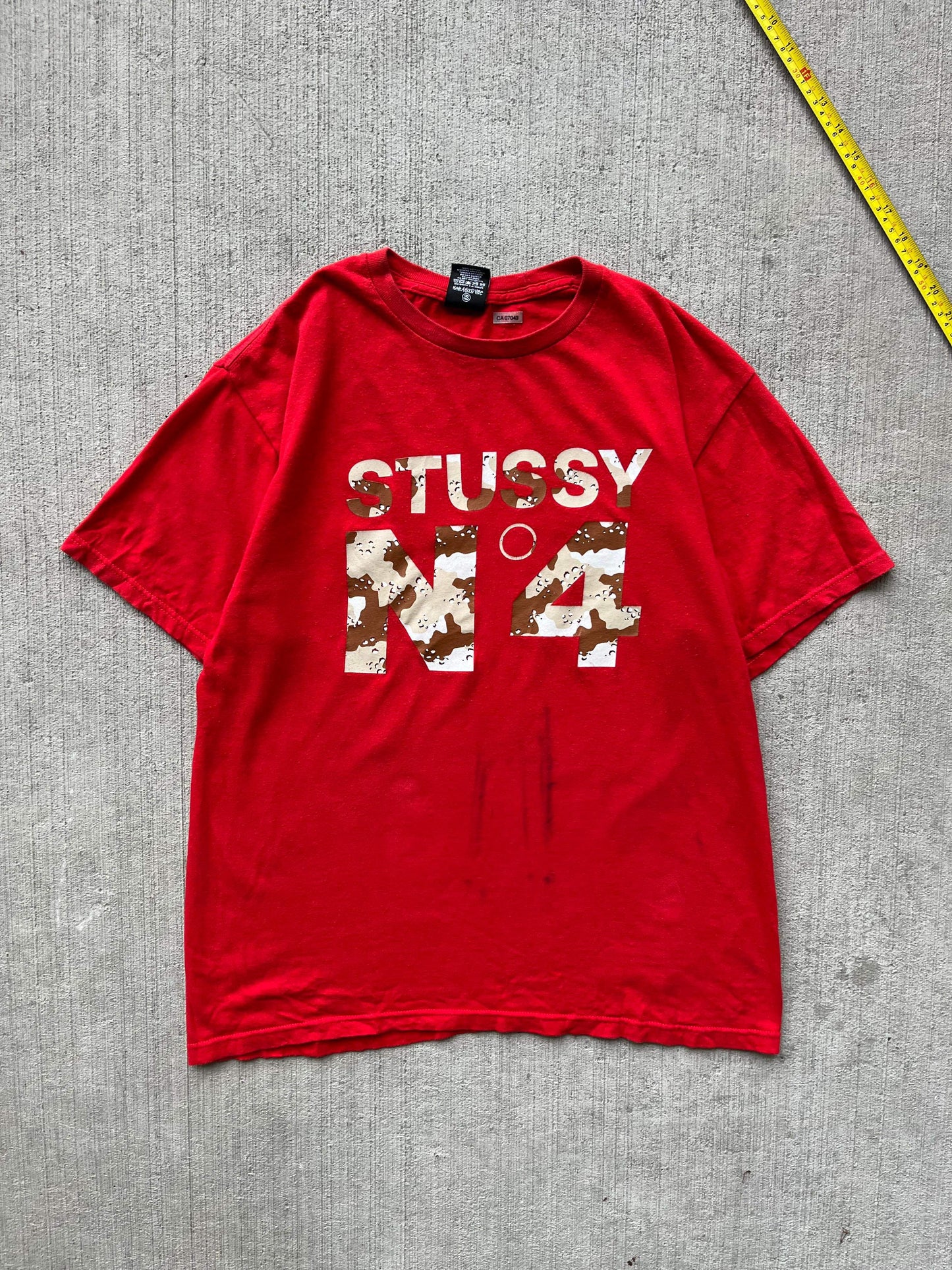 (M) Stussy Red n4 Camo Print Tee