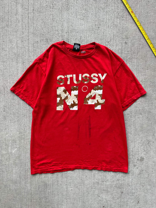 (M) Stussy Red n4 Camo Print Tee