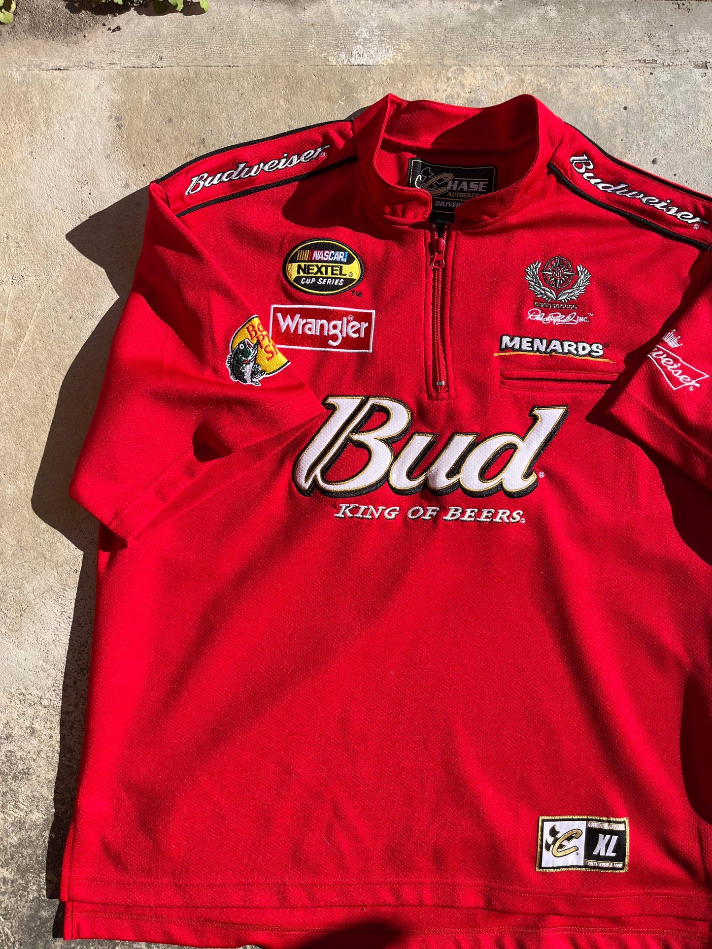(XL/2X) Nascar Bud King of Beers Q Zip Tee