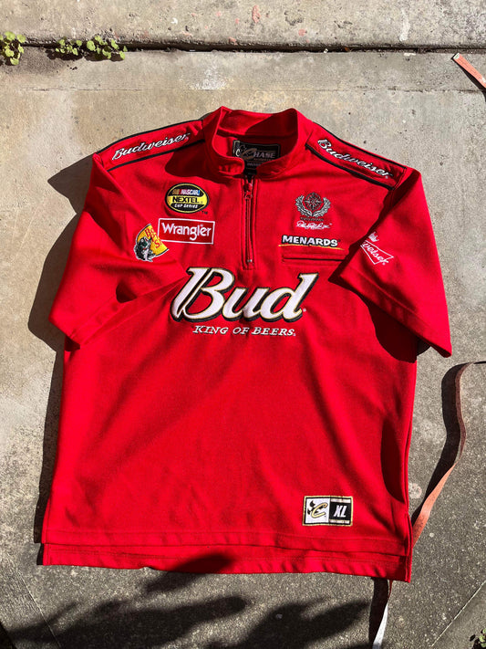 (XL/2X) Nascar Bud King of Beers Q Zip Tee