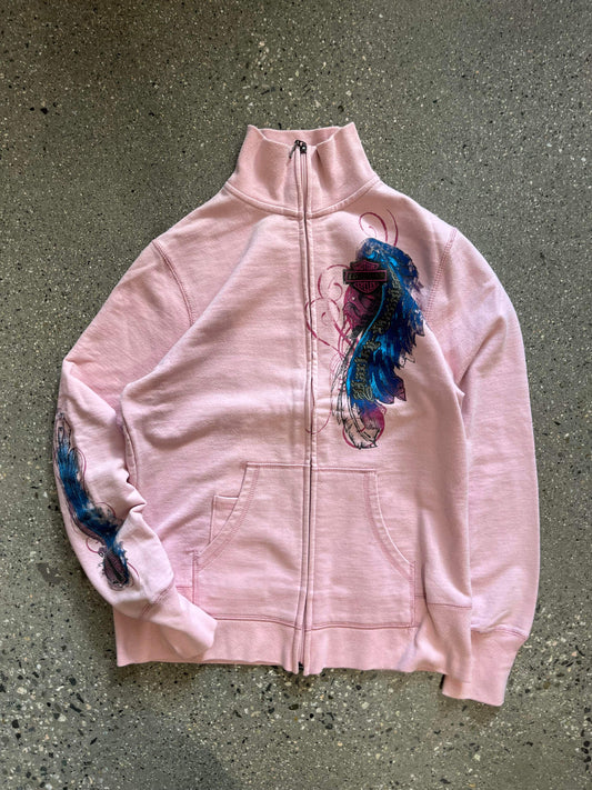 (S) Harley Davidson Pink Art Zip Up