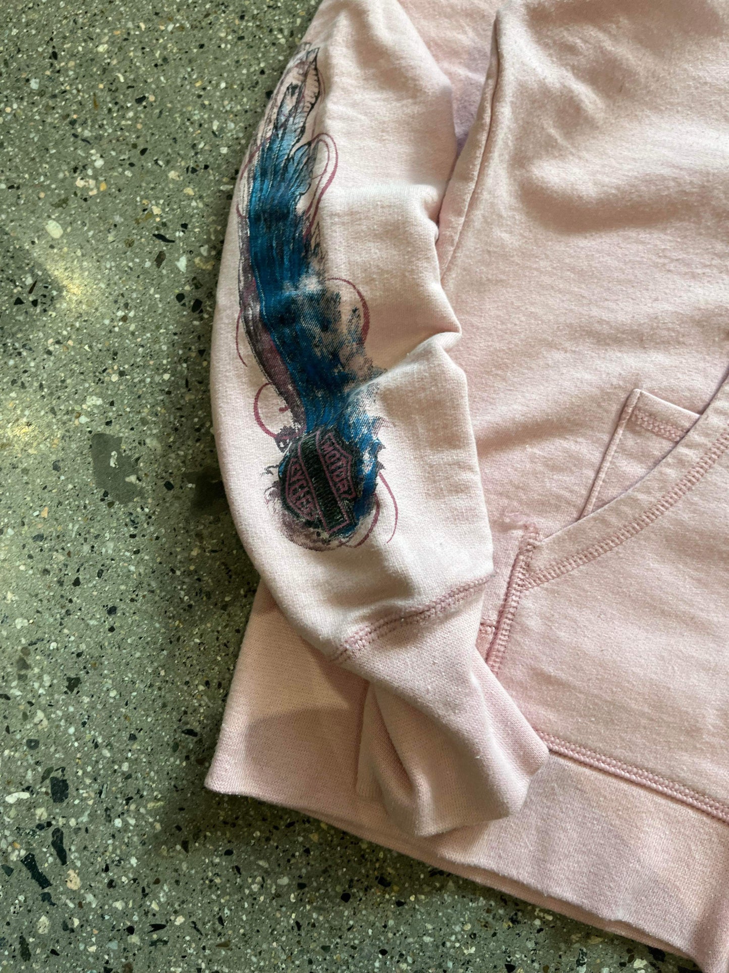 (S) Harley Davidson Pink Art Zip Up