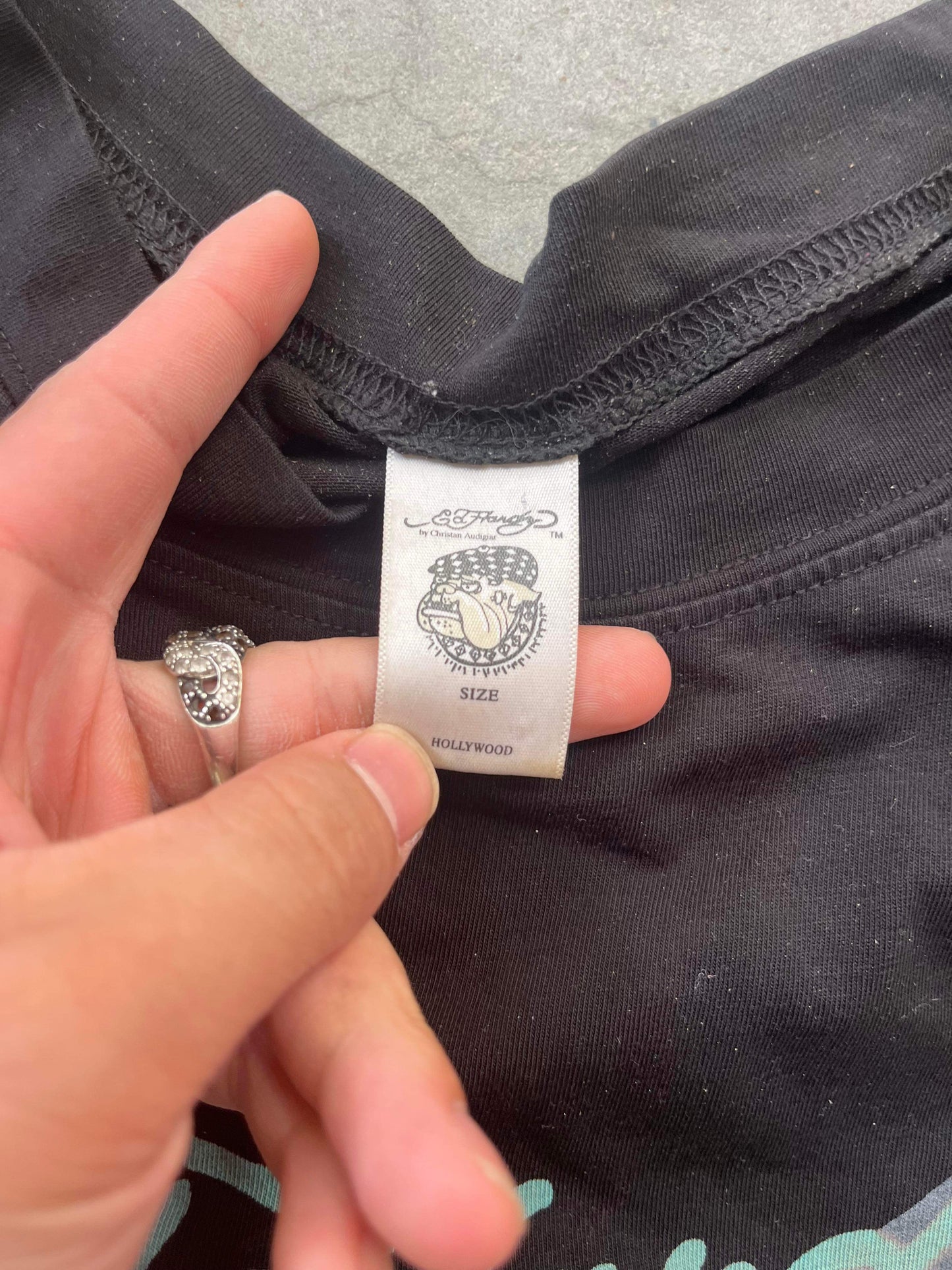 (S/M) Ed Hardy Fish Doublesided LS