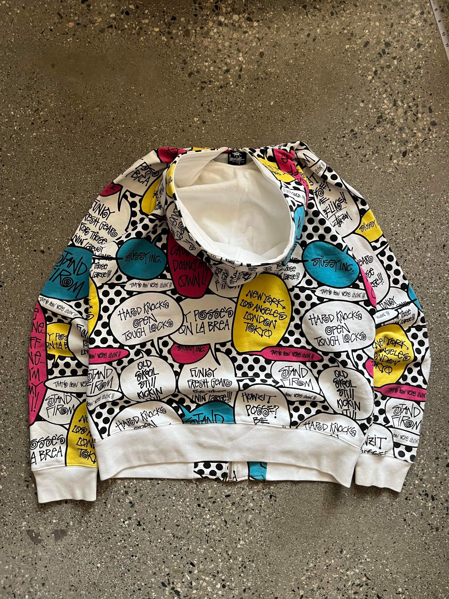 (XL/2X) Stussy Comic Print AOP Hoodie