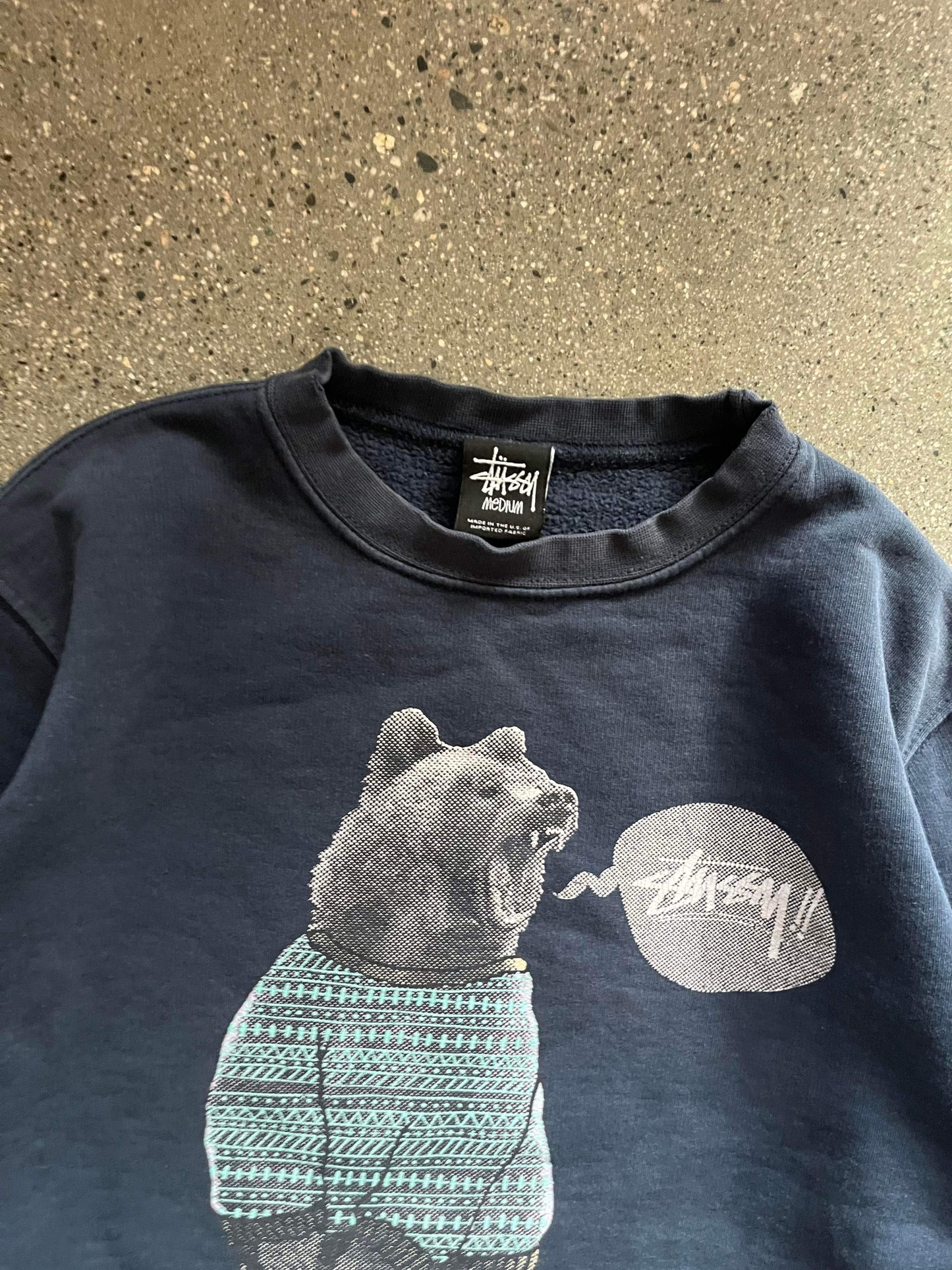 (M) Stussy Bear Crewneck