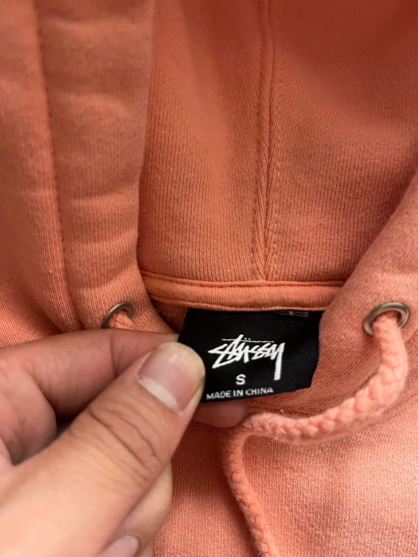 (S/M) Stussy Peach Script Hoodie