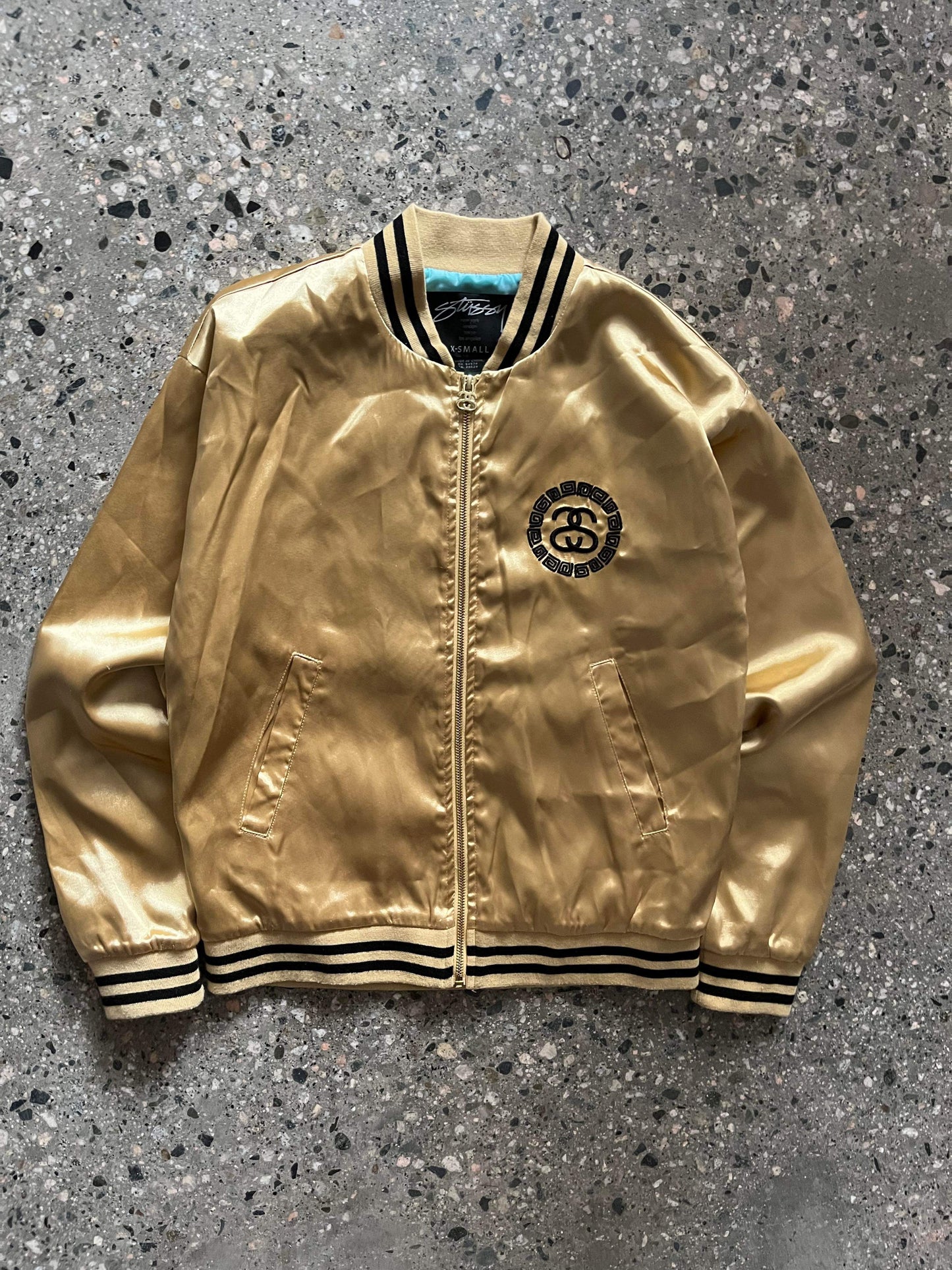 (XS) Stussy Gold Varsity Jacket