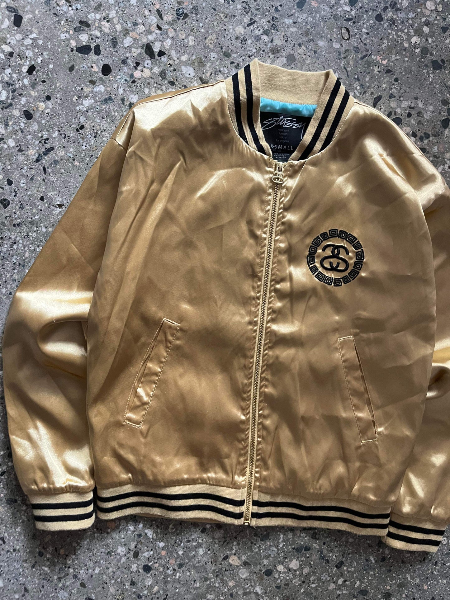 (XS) Stussy Gold Varsity Jacket