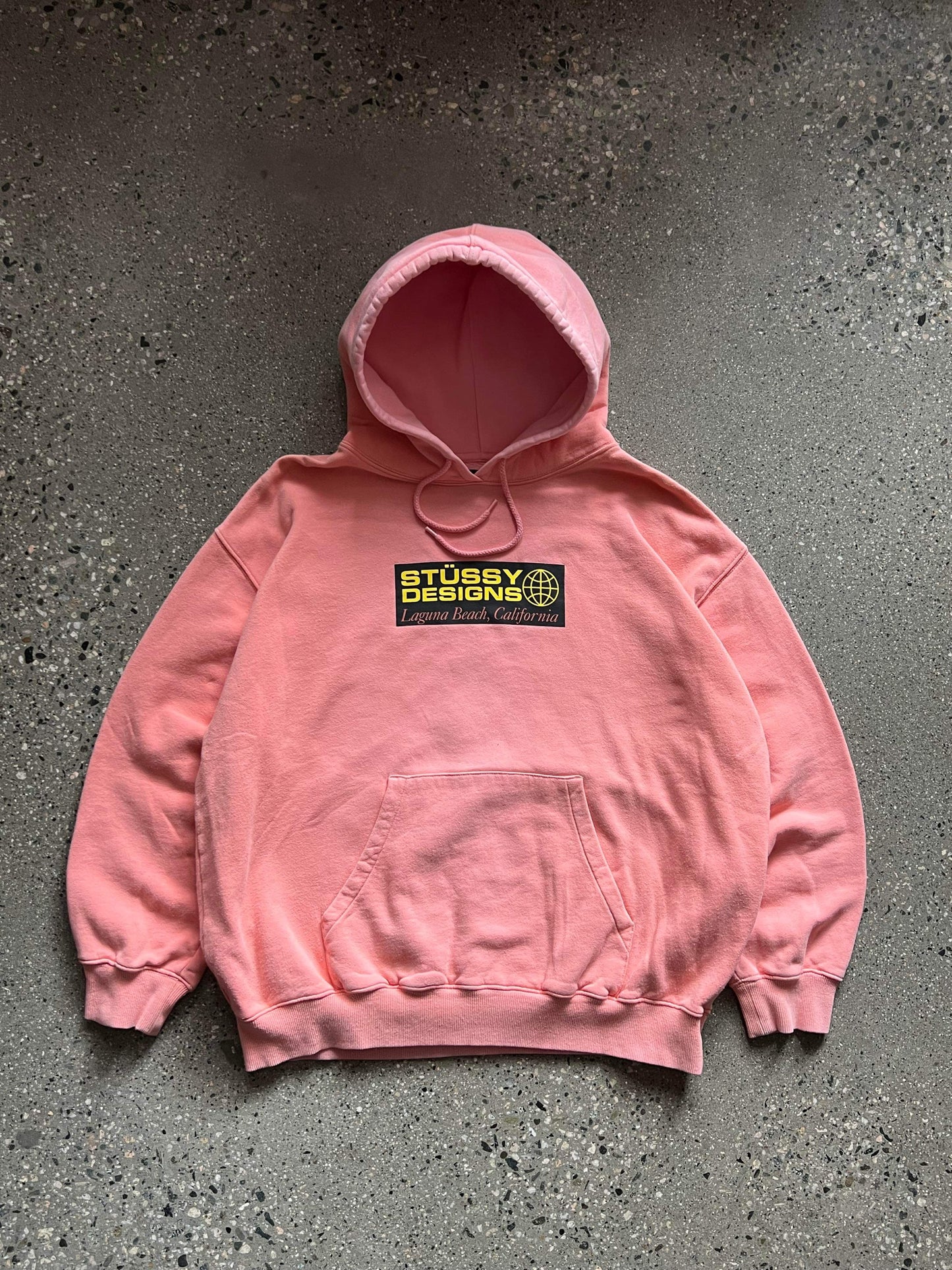 (M) Stussy Designs Pink Boxy Hoodie