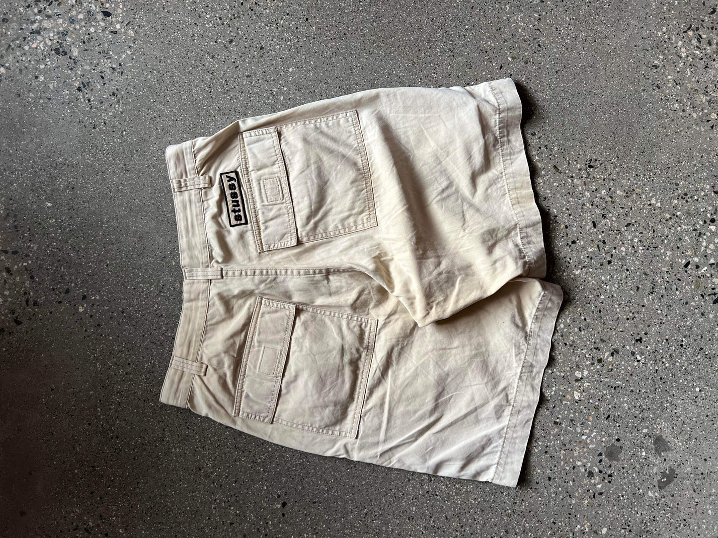 (32”) 90’s Japan Cream Stussy Cargos