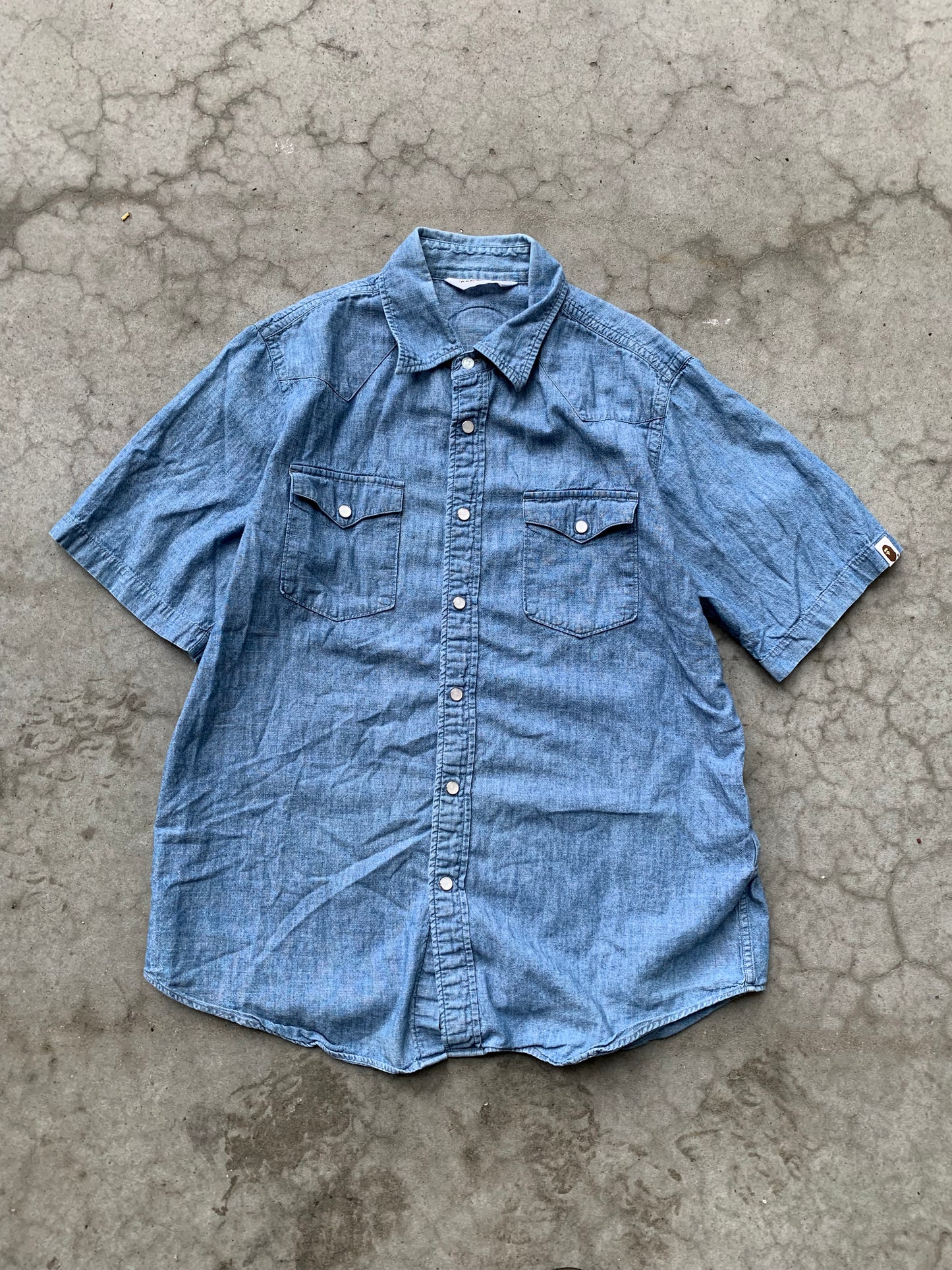 (M) Bape Denim Button Up Tee