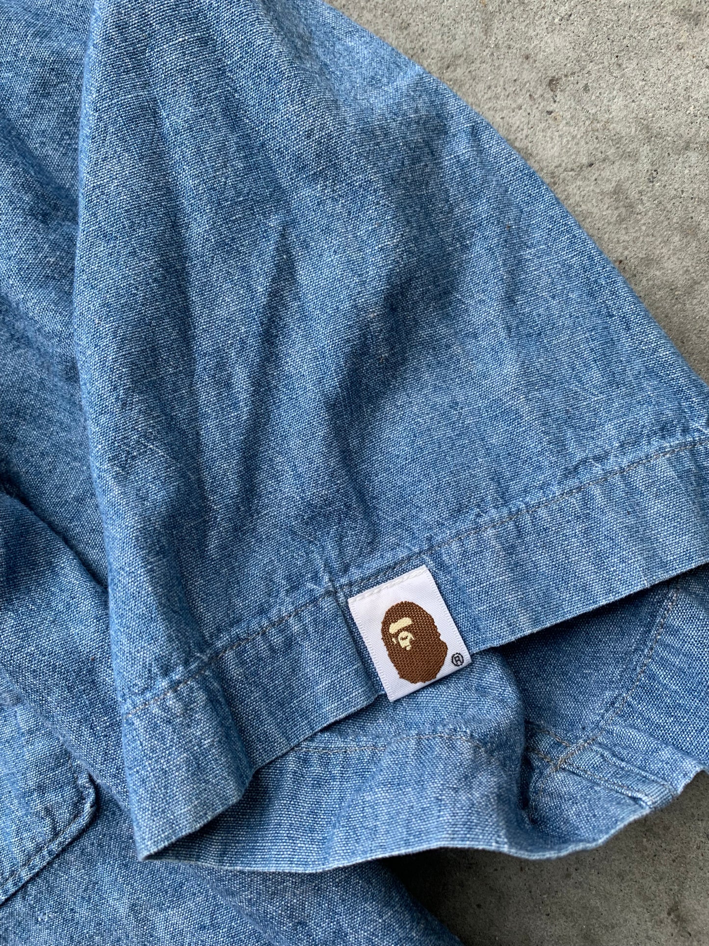 (M) Bape Denim Button Up Tee