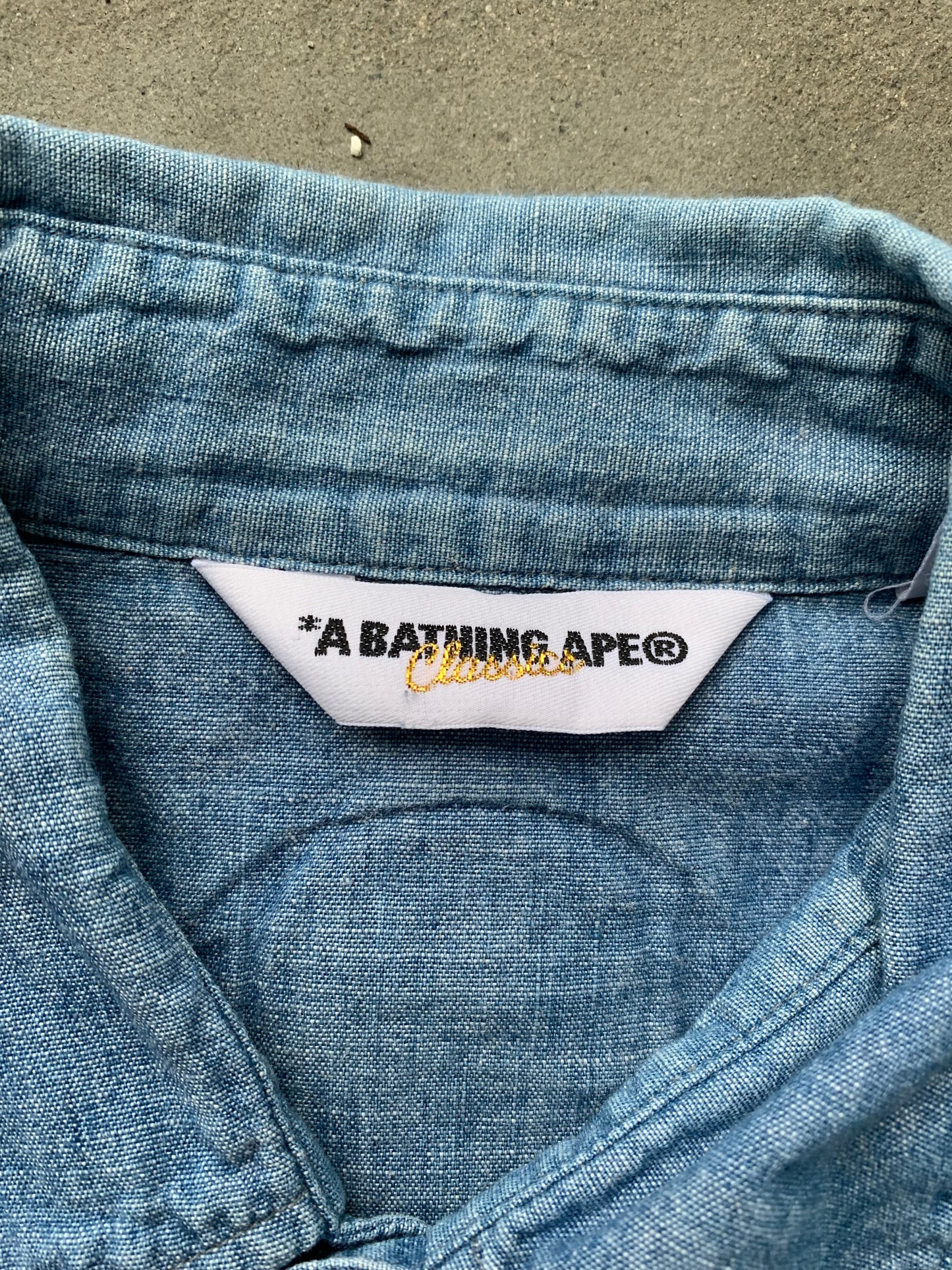 (M) Bape Denim Button Up Tee