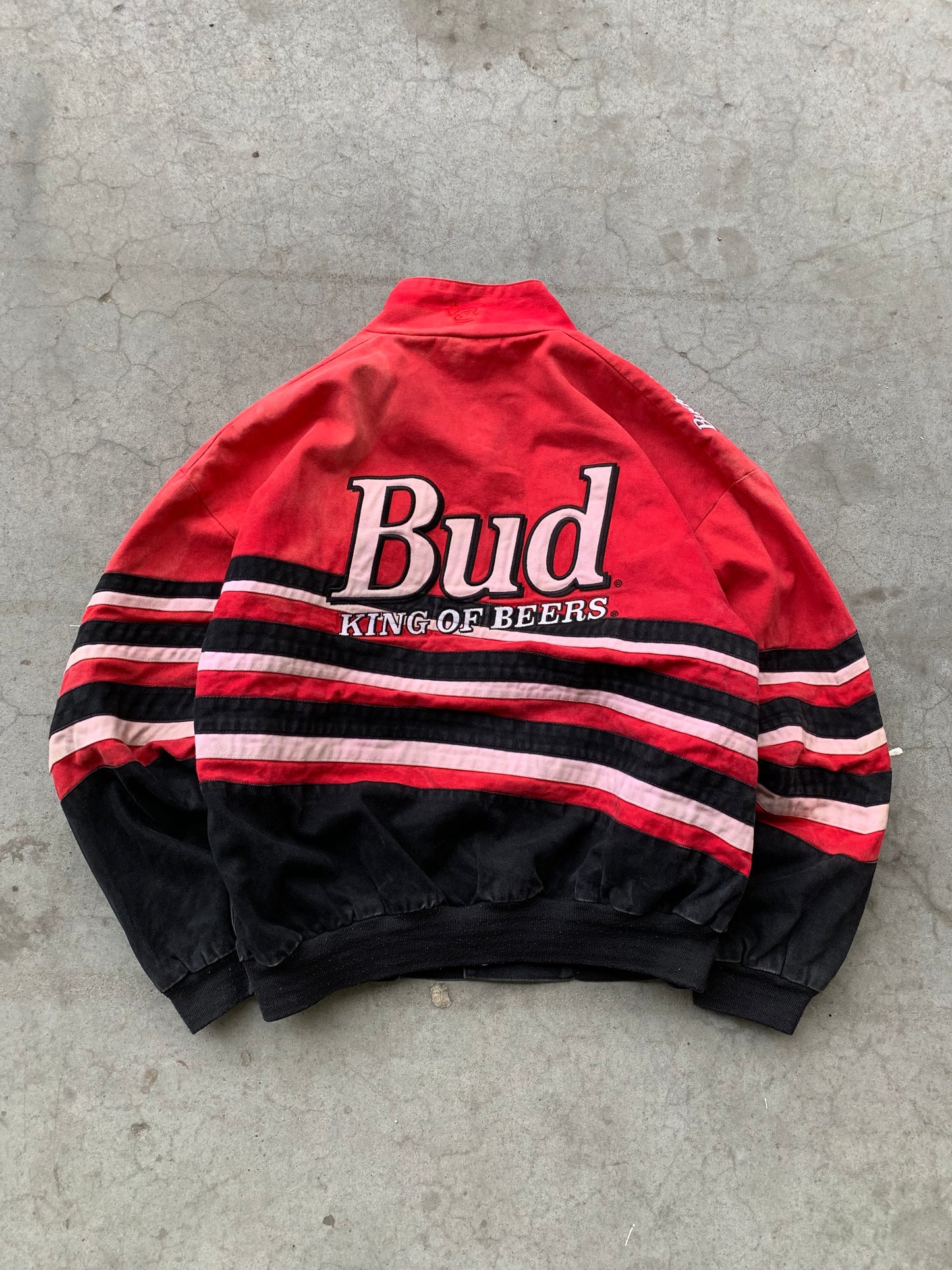 (L) Sunfaded Bud King of Beers Racing Jacket