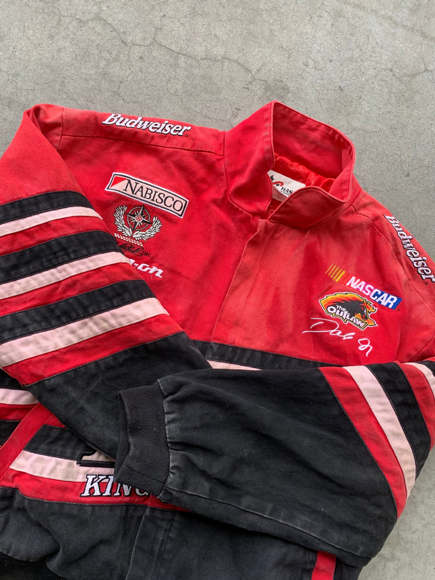 (L) Sunfaded Bud King of Beers Racing Jacket