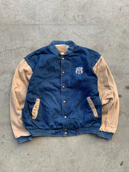 (S/M) 90’s Route 66 Denim Bomber