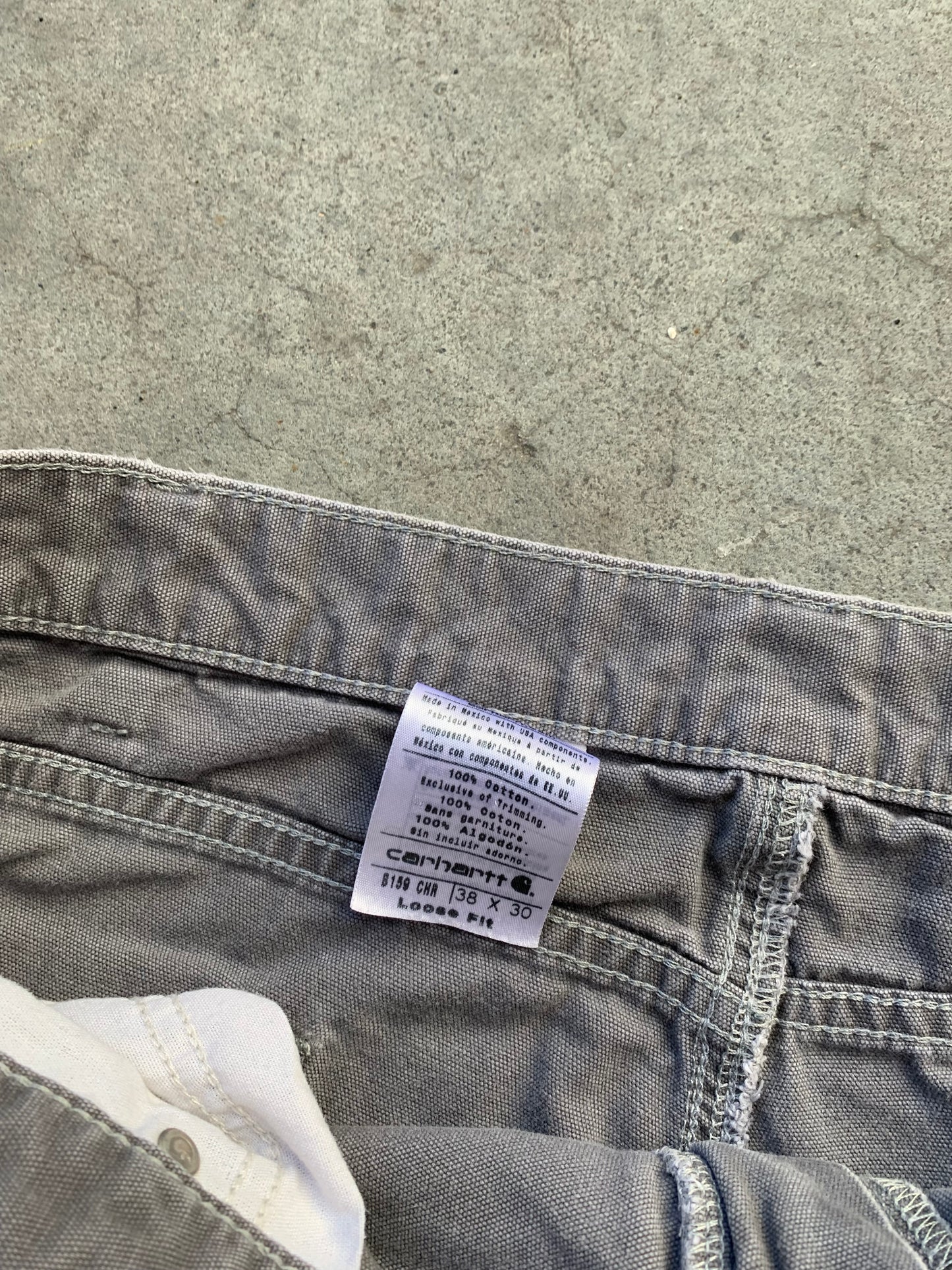 (38”) Grey Distressed Carhartt Dungarees