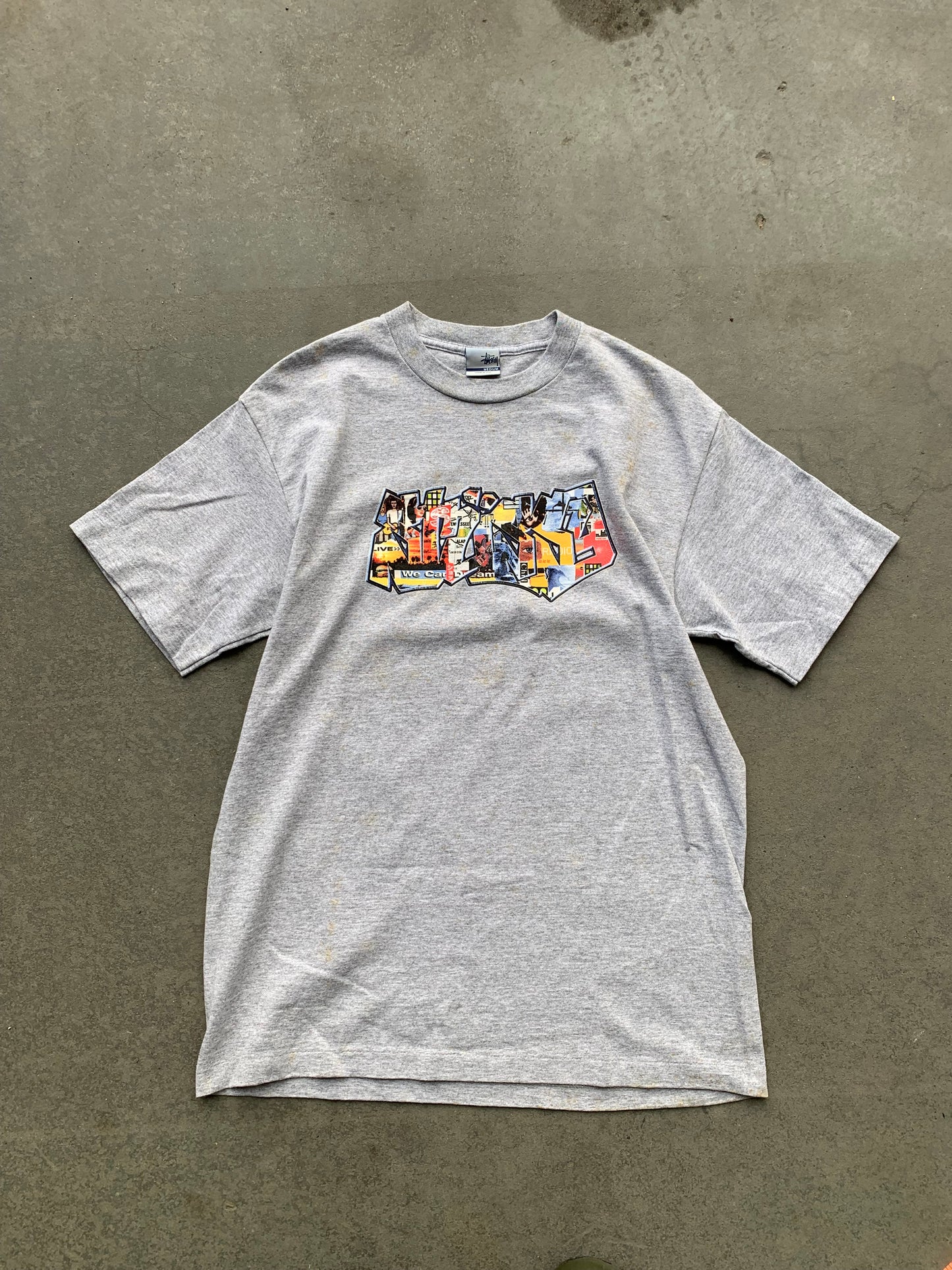 (M) 90’s Stussy Billboard Pic Script Tee
