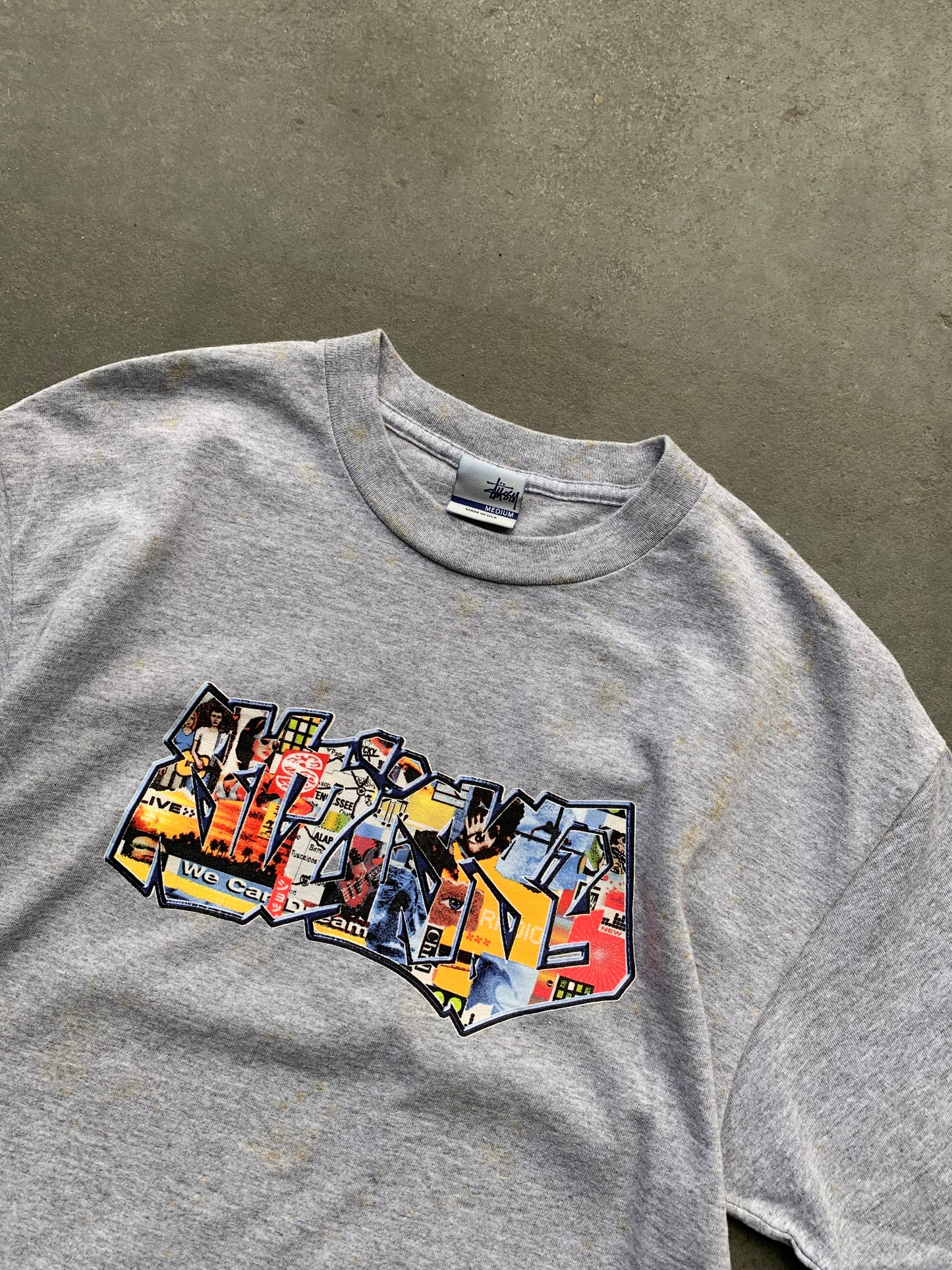 (M) 90’s Stussy Billboard Pic Script Tee