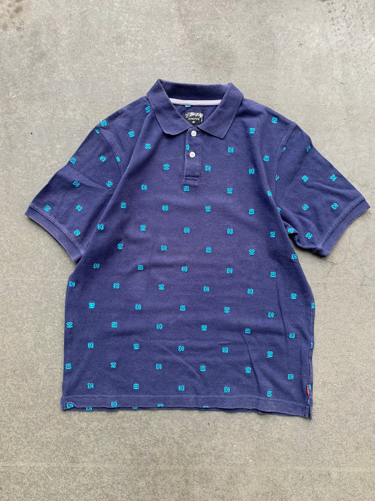(S/M) 2000s Stussy Monogram Polo