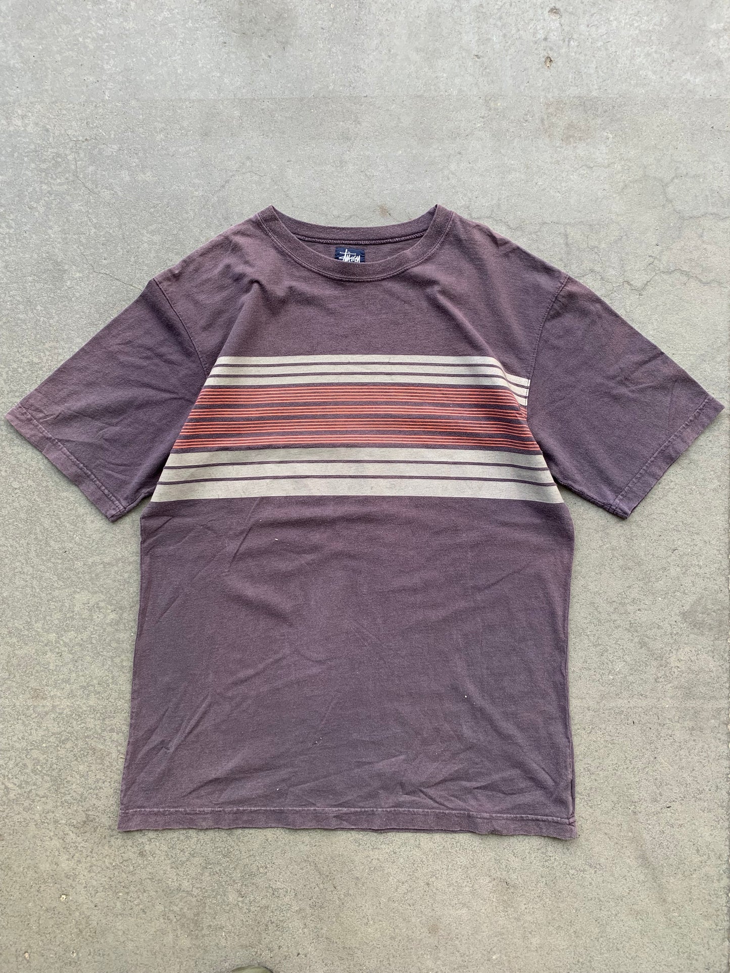 (XL) 90’s Sunfaded Stussy Stripe Tee