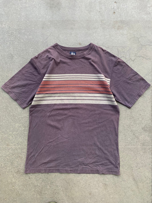(XL) Vintage Sunfaded Stussy Stripe Tee