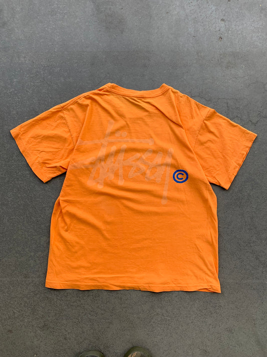 (S/M) 90’s Stussy Orange / Peach Script Tee