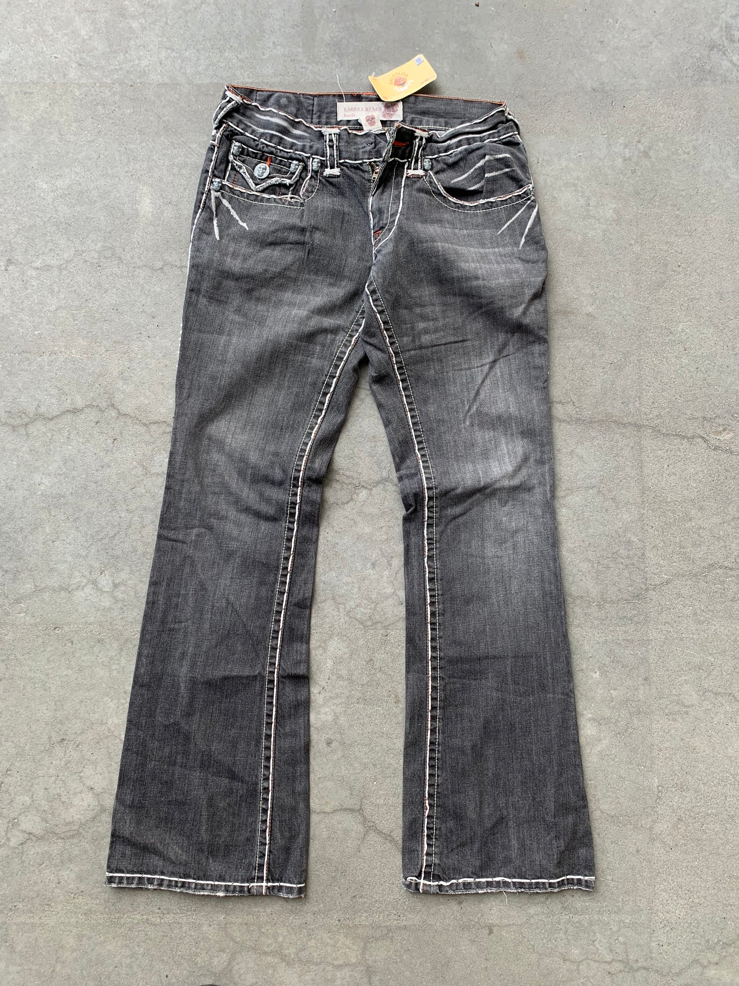 (30”) Y2K Laguna Skull Contrast Denim