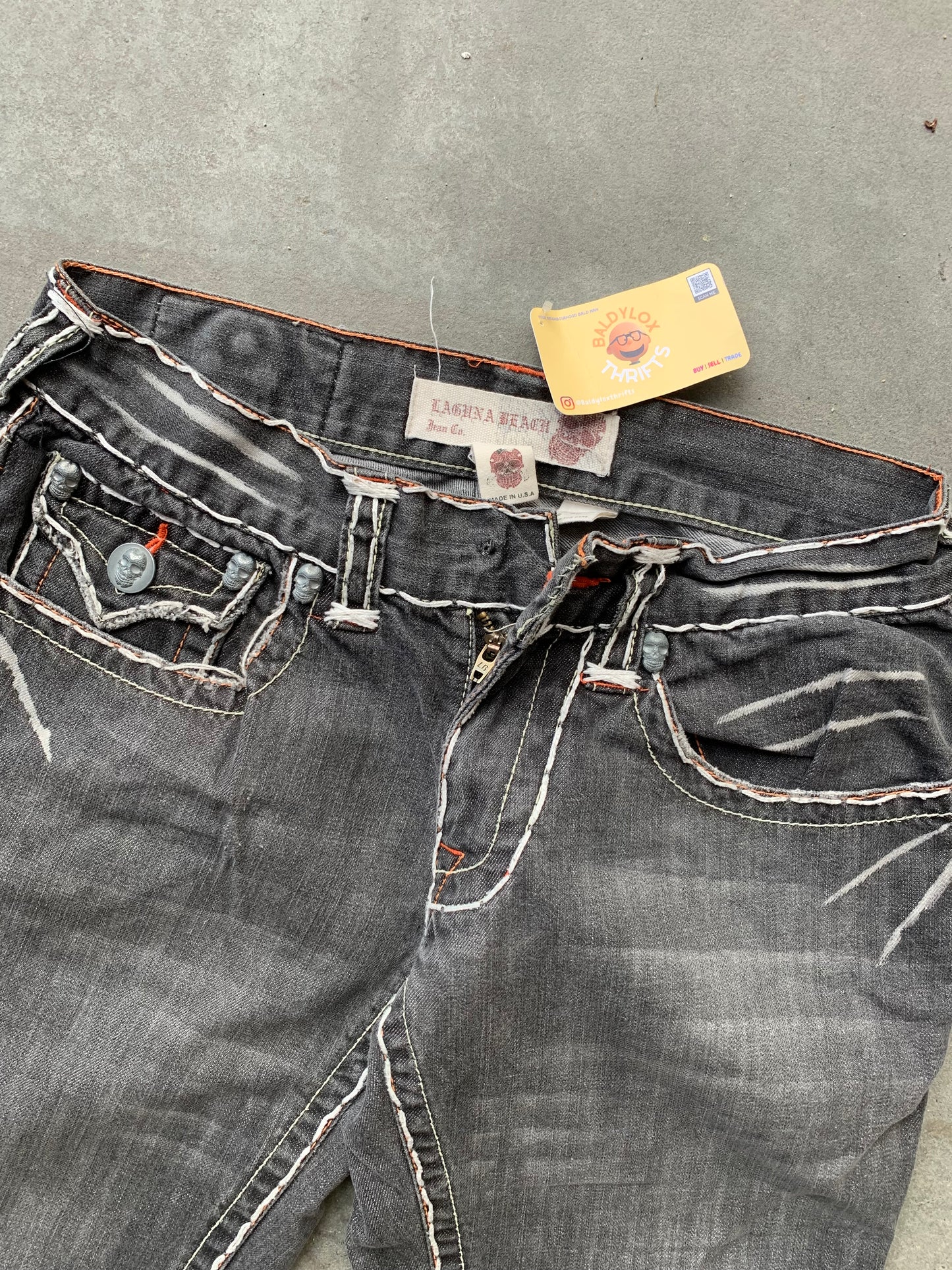 (30”) Y2K Laguna Skull Contrast Denim