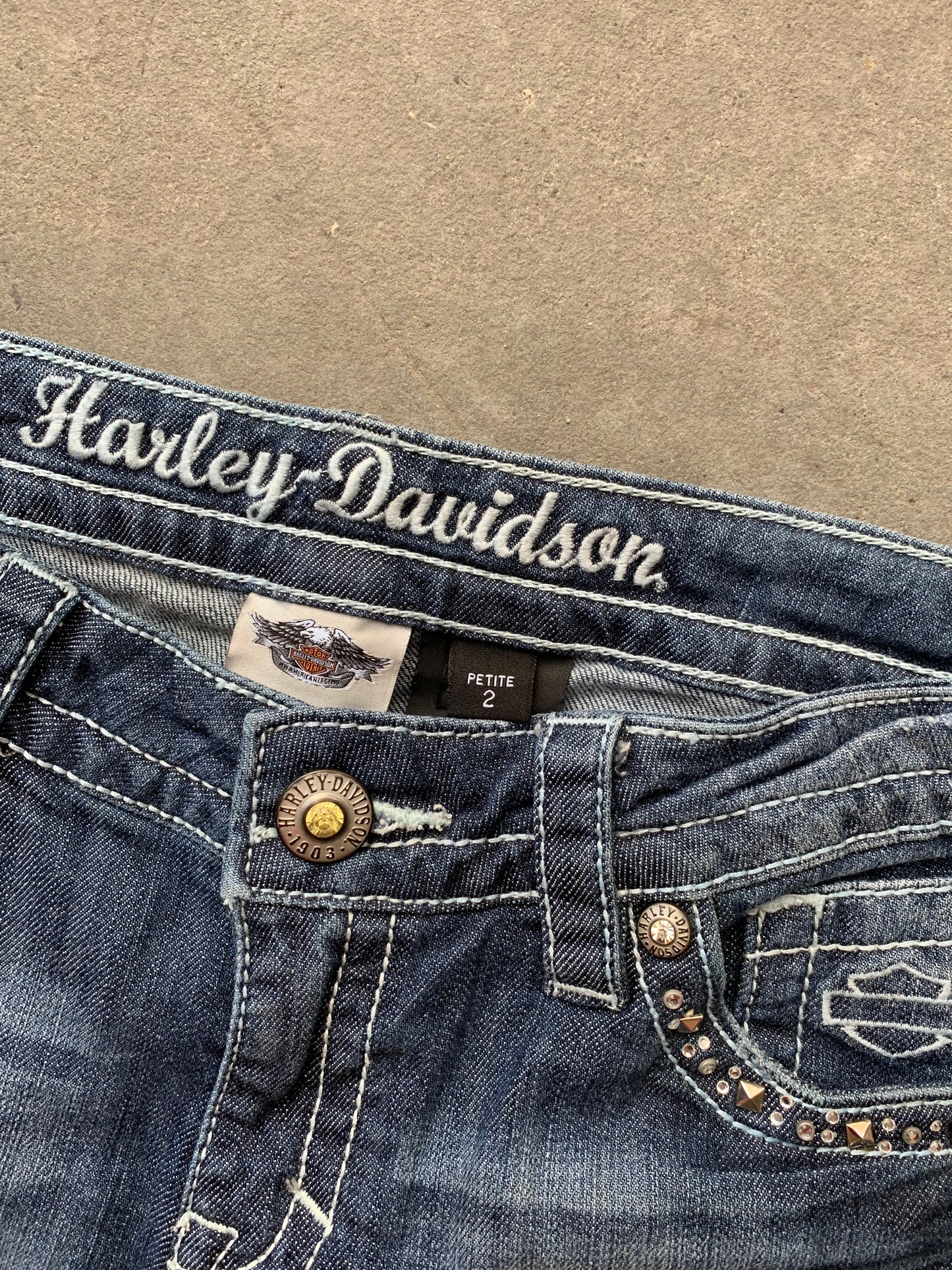 (28”) Harley Davidson Bedazzled Flares