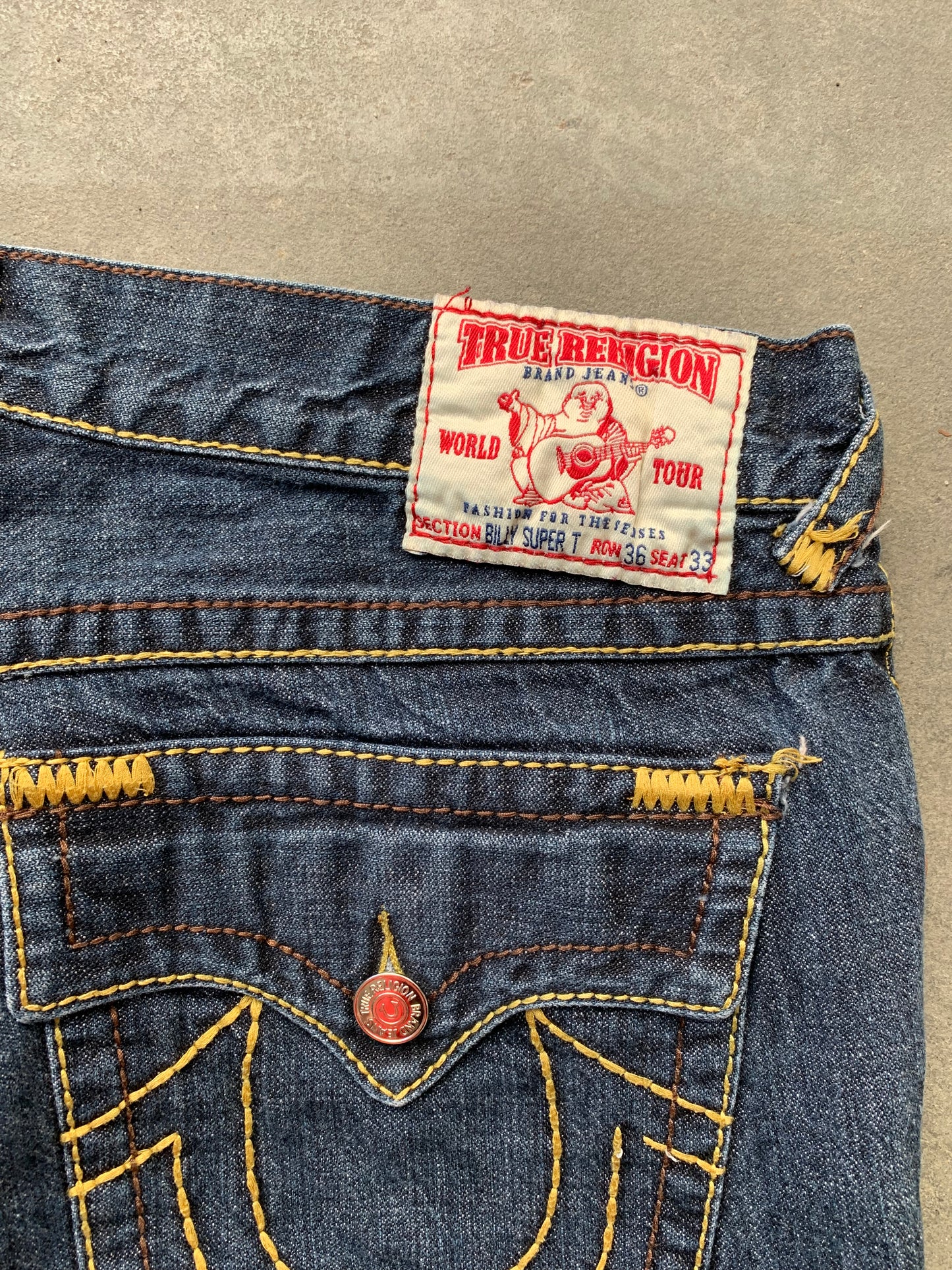 (36”) True Religion Baggy Comtrast Super Billy Denim