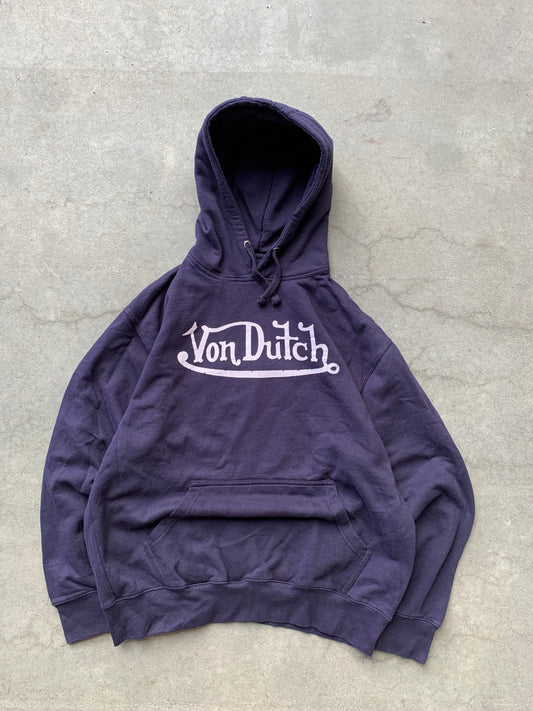(L/XL) Von Dutch Script Hoodie