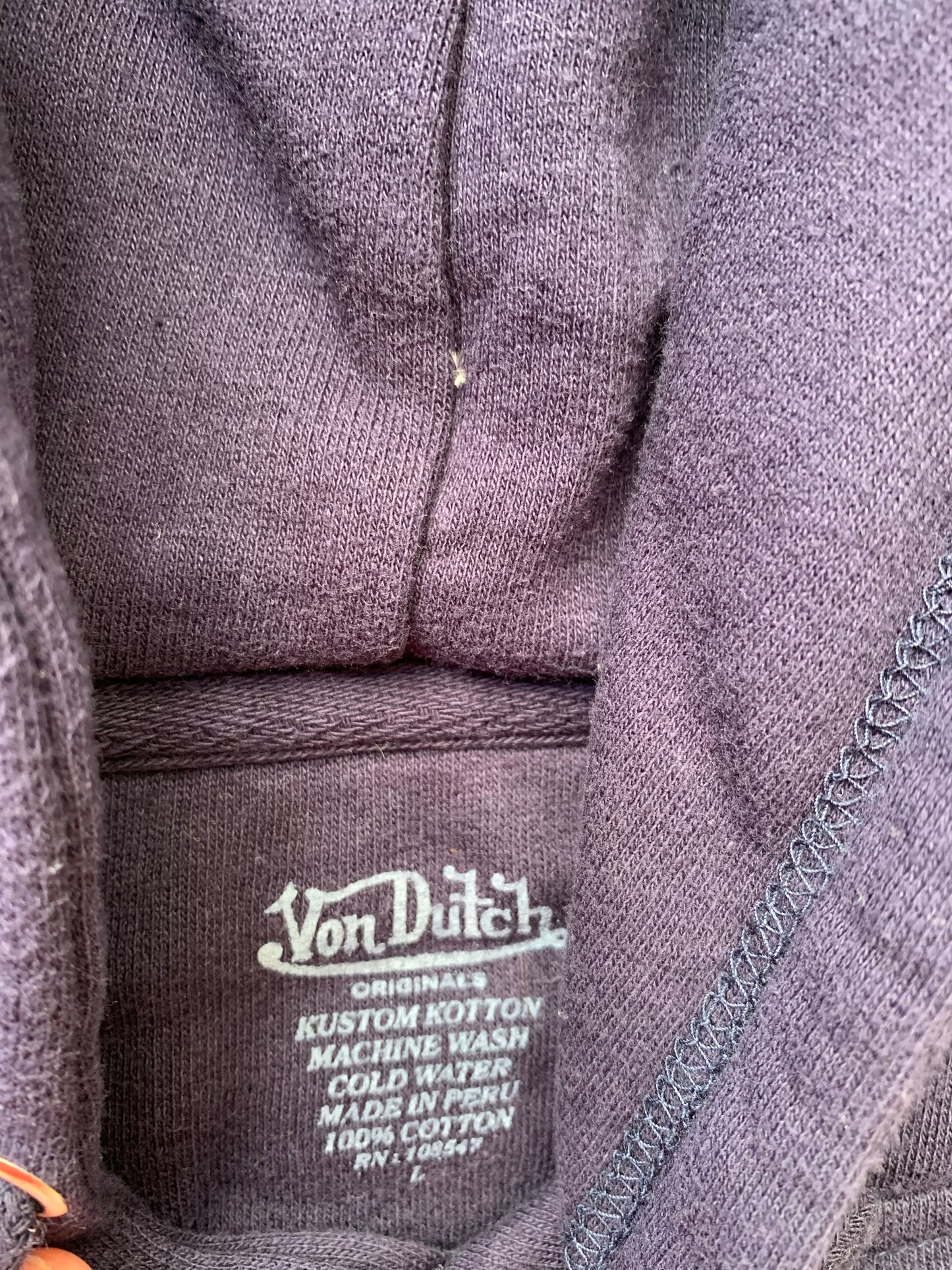 (L/XL) Von Dutch Script Hoodie